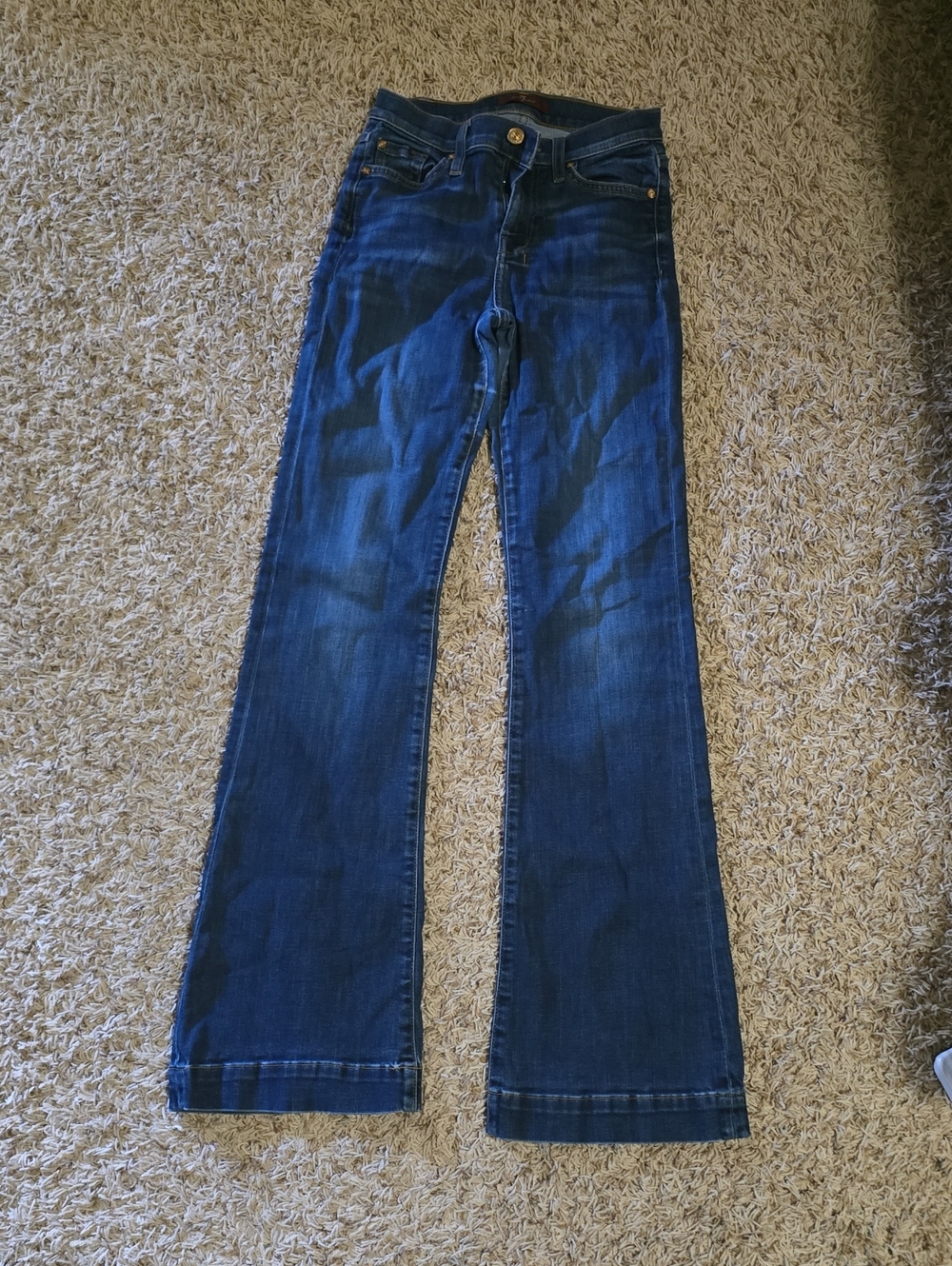 7 For All Mankind Dark Blue Flare Jeans